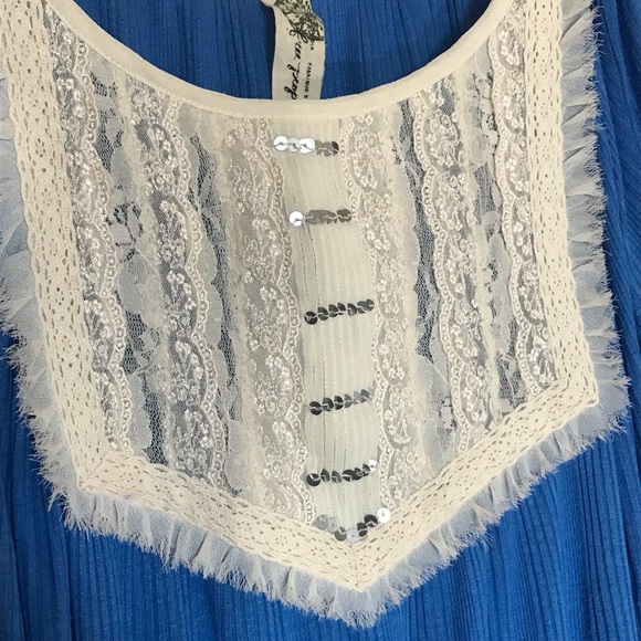 Free People Boho Peasant Blouse/Lacey and Flowy - Picture 3 of 6